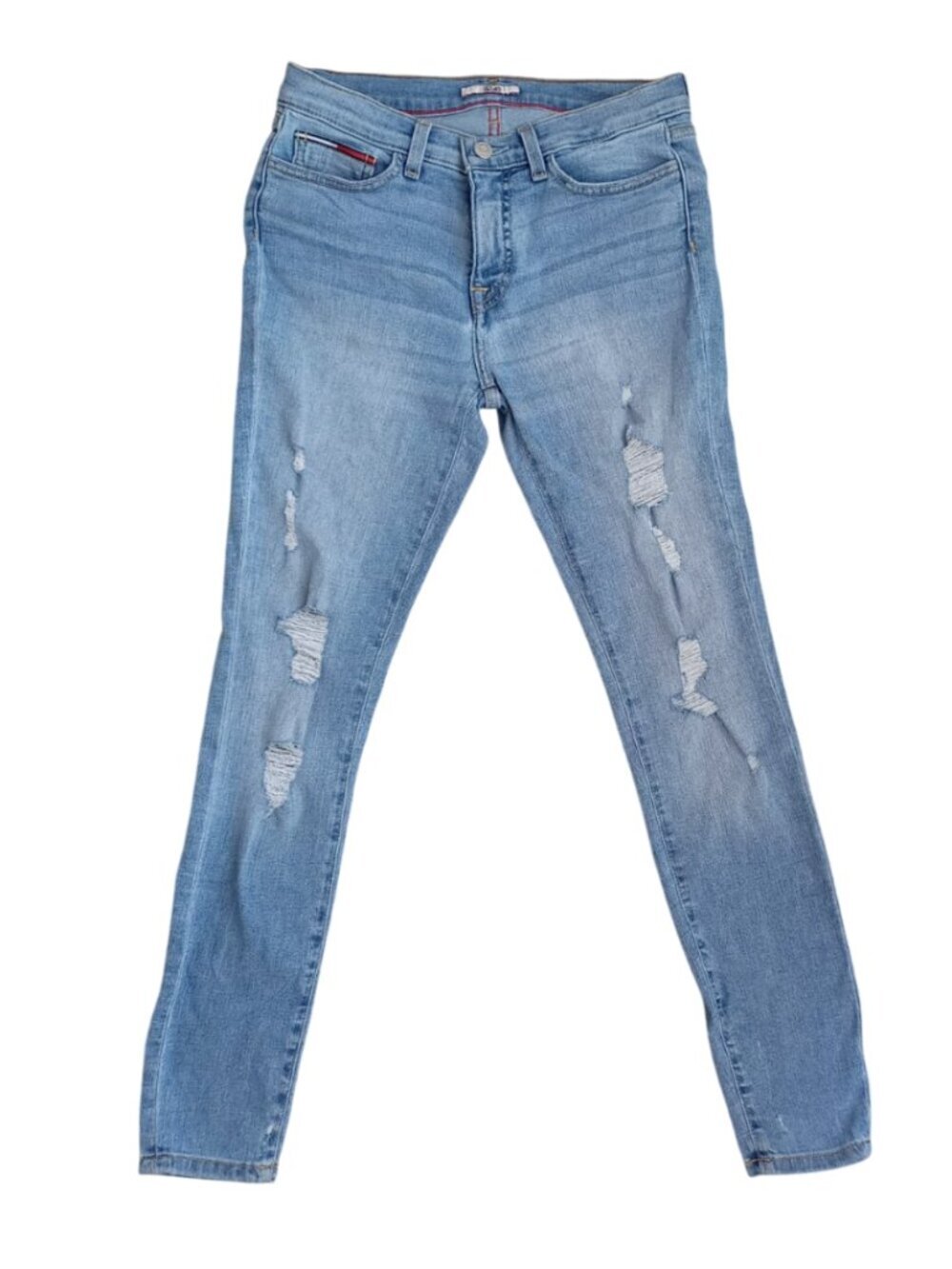 Tommy Hilfiger Denim Blue Distressed Skinny Jeans - Size 4, Stretch Fit